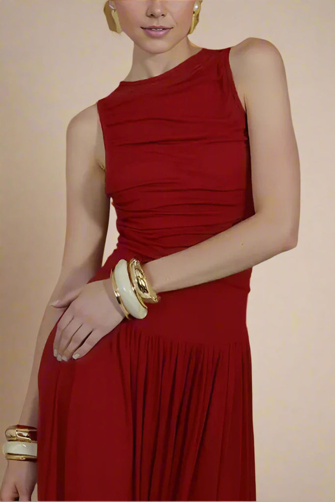 Stylish red dress | Saint Bodycon Wrap Maxi Dress - Chilli Red - Ideal for special occasions