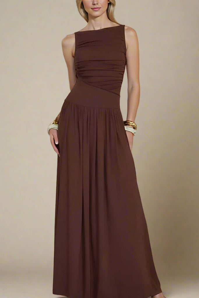 Stylish brown dress | Saint Bodycon Wrap Maxi Dress - Chocolate Brown - Ideal for special occasions
