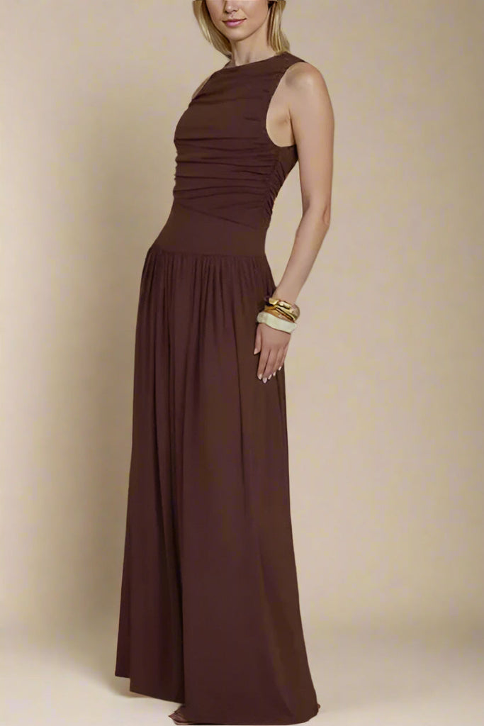 Saint Bodycon Wrap Maxi Dress - Chocolate Brown - Stylish brown dress for special occasions | Buy Online