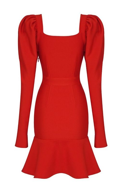 Shop  red dress - Perfect for special occasions | Sara Bodycon Long Sleeve Mini Dress - Lipstick Red