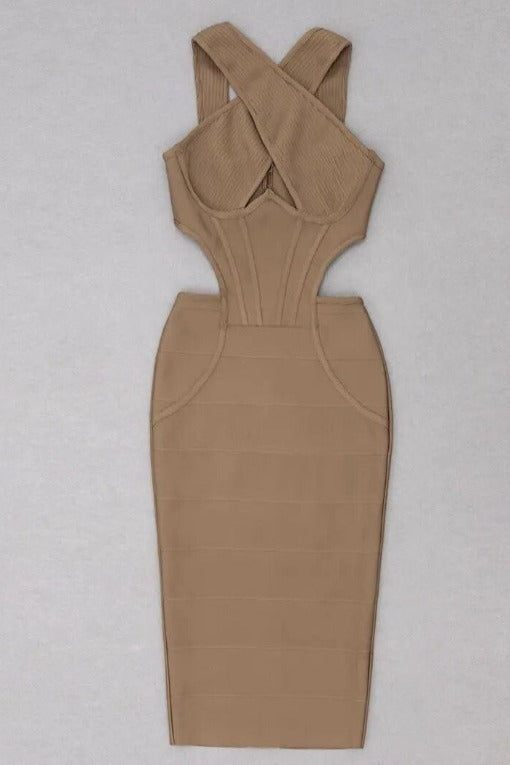 Shop  black dress - Perfect for special occasions | Sasha Bandage Midi Dress - Classic Black