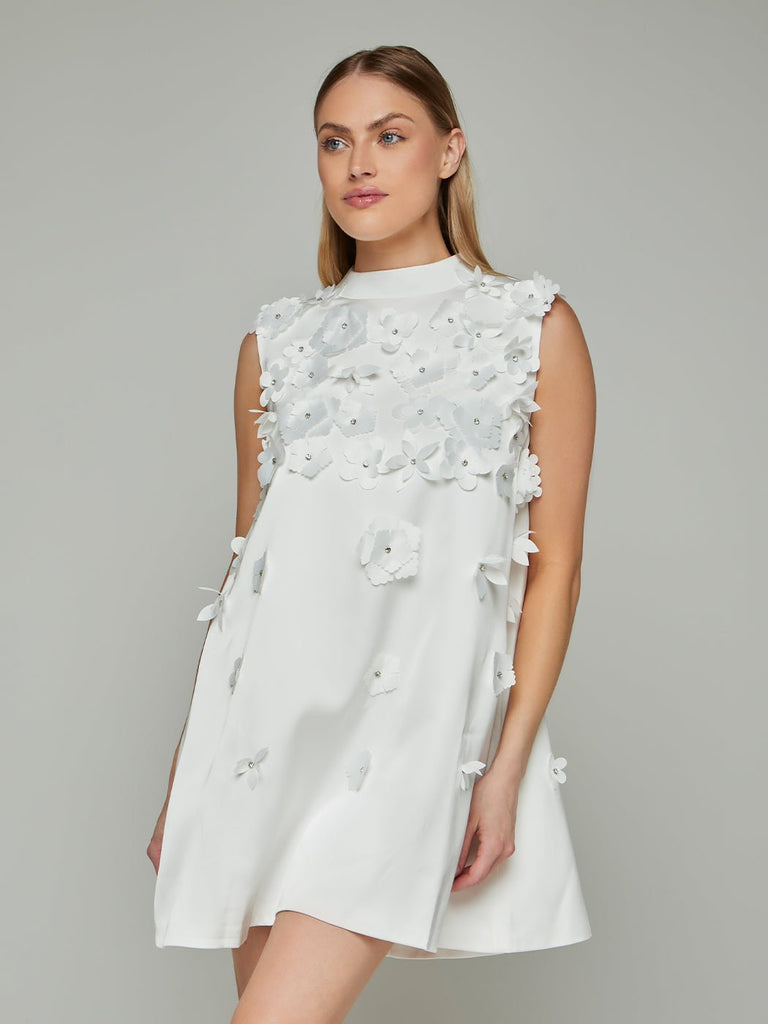 Saskia Floral Patchwork Doll Mini Dress - Stylish beautiful dress for special occasions | Buy Online