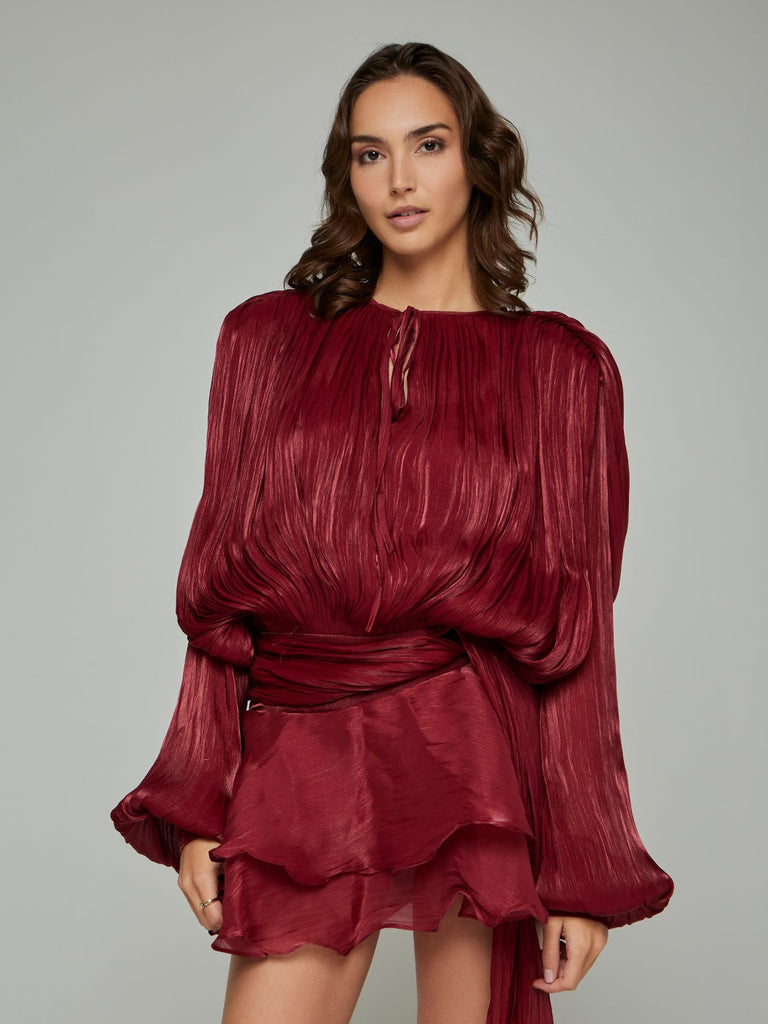 Selena Asymmetric Pleated Mini Dress - Stylish beautiful dress for special occasions | Buy Online