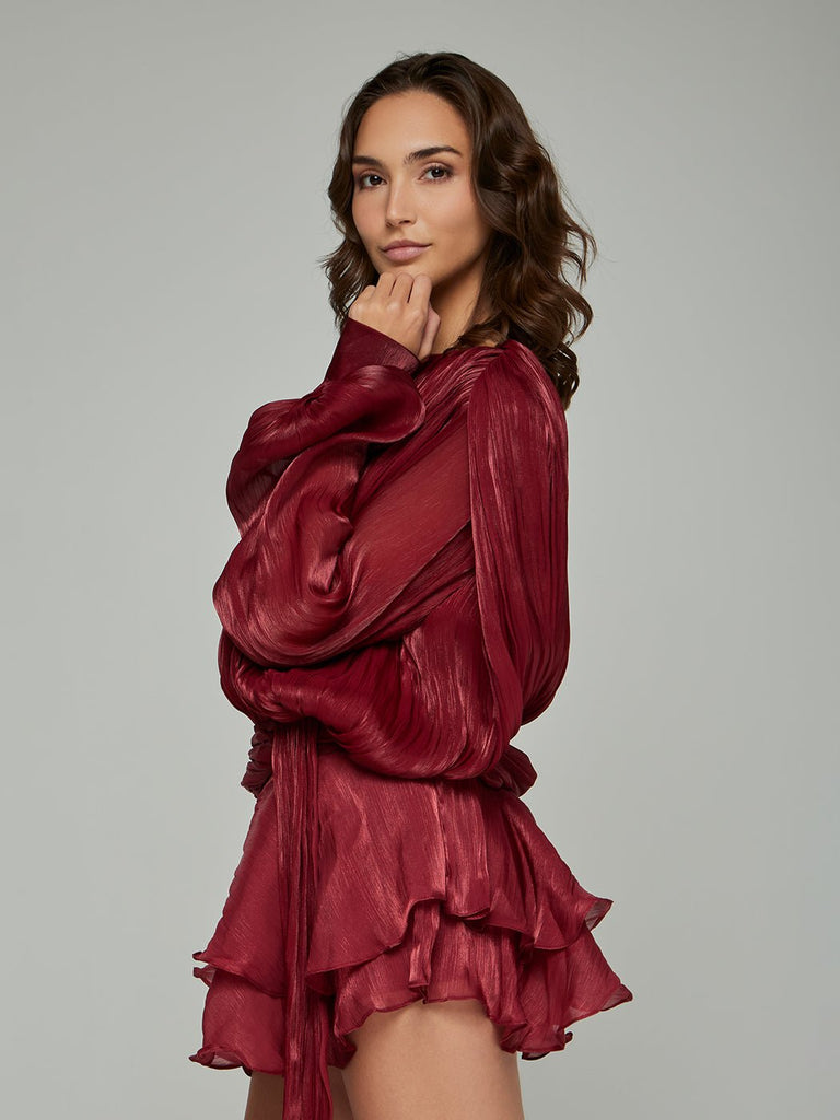 Stylish beautiful dress | Selena Asymmetric Pleated Mini Dress - Ideal for special occasions