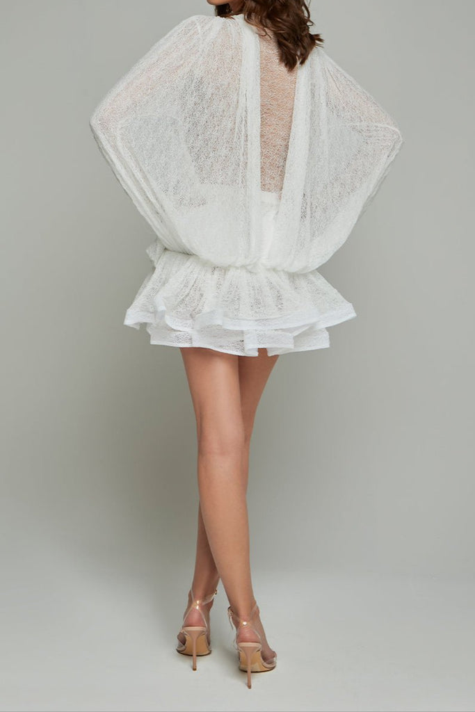 Selma Lace Transparent Mini Dress - Stylish beautiful dress for special occasions | Buy Online