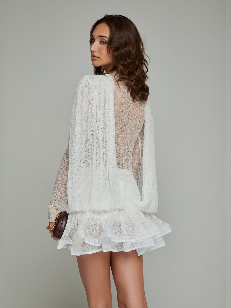 Stylish beautiful dress | Selma Lace Transparent Mini Dress - Ideal for special occasions