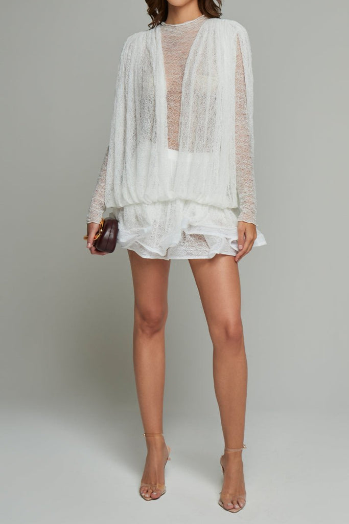 Selma Lace Transparent Mini Dress - Stylish beautiful dress for special occasions | Buy Online