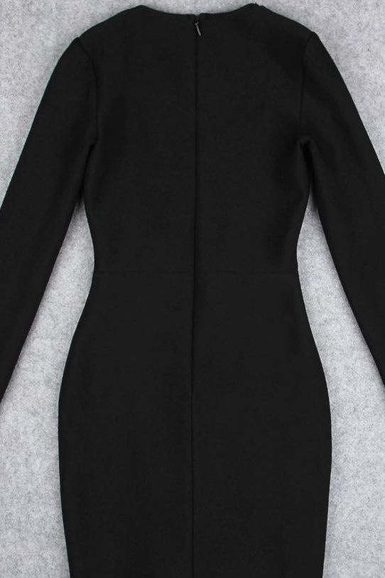 Shop  black dress - Perfect for special occasions | Sofie Long Sleeve Bodycon Mini Dress - Classic Black