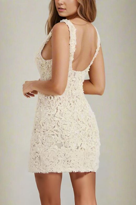 Shop  white dress - Perfect for special occasions | Sonia Bodycon Mini Dress - White Pearl