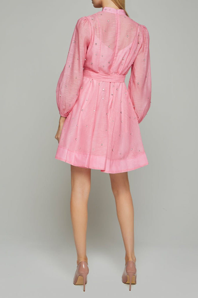 Shop  beautiful dress - Perfect for special occasions | Sorelina Lantern Sleeve Rhinestone Mini Dress