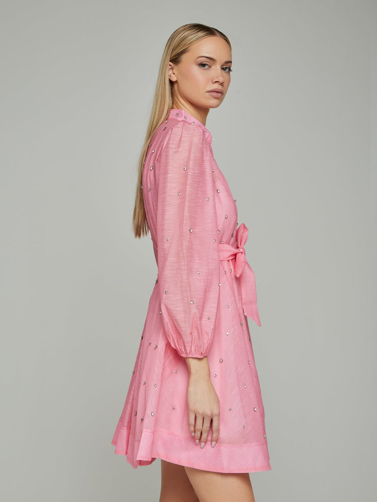 Shop  beautiful dress - Perfect for special occasions | Sorelina Lantern Sleeve Rhinestone Mini Dress