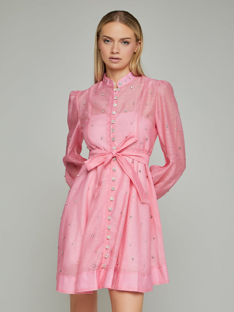 Sorelina Lantern Sleeve Rhinestone Mini Dress - Stylish beautiful dress for special occasions | Buy Online