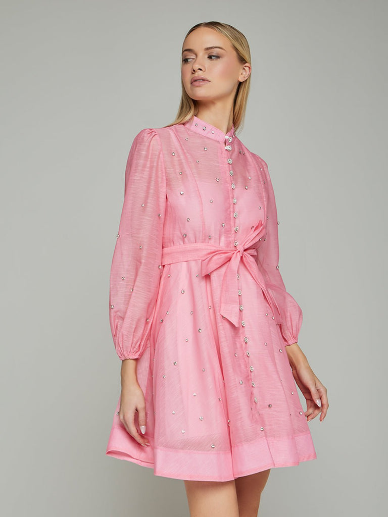 Shop  beautiful dress - Perfect for special occasions | Sorelina Lantern Sleeve Rhinestone Mini Dress