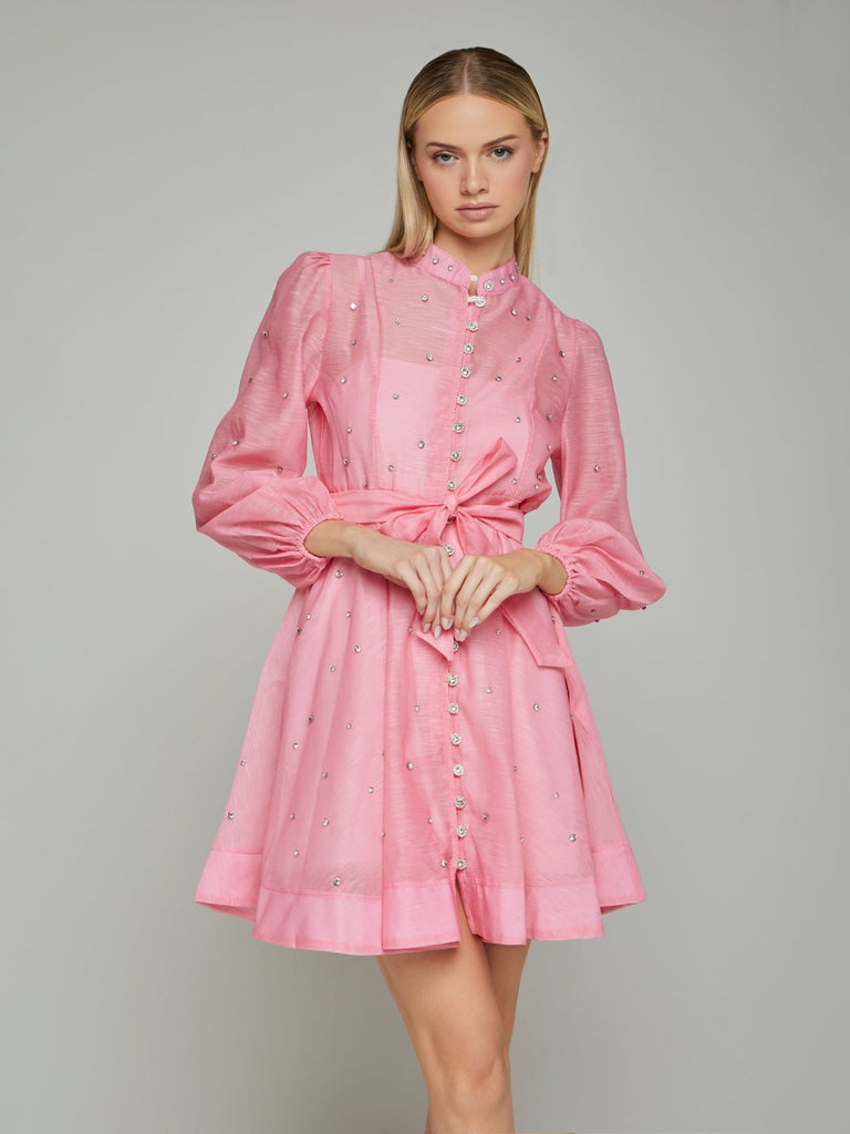 Sorelina Lantern Sleeve Rhinestone Mini Dress - Stylish beautiful dress for special occasions | Buy Online