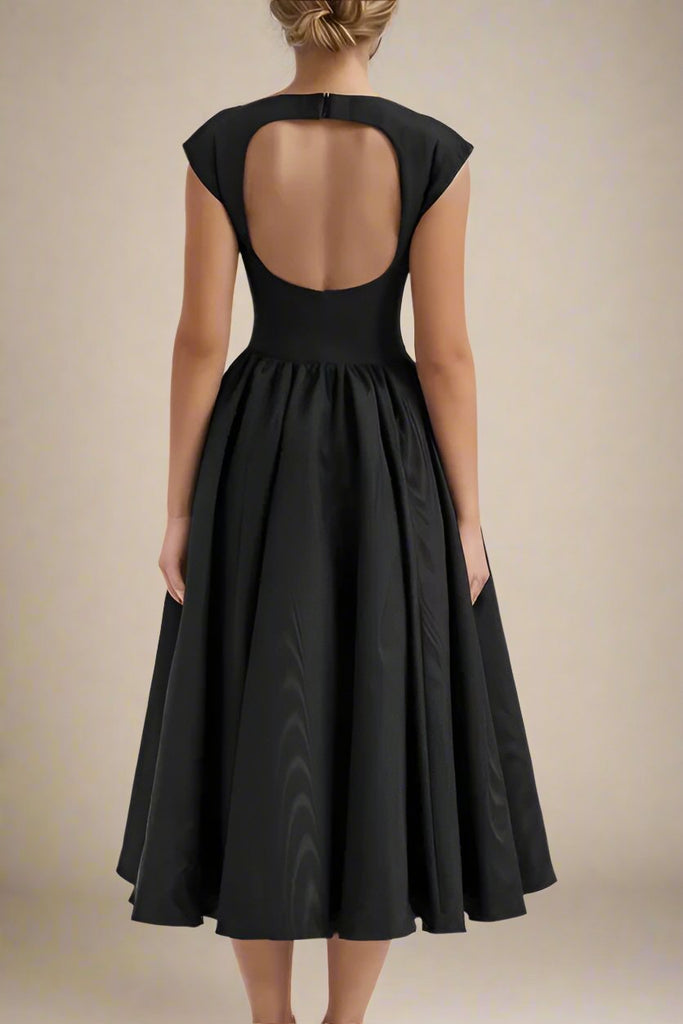 Stylish black dress | Stella Midi Dress - Classic Black - Ideal for special occasions