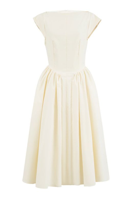 Stella Midi Dress - Ivory White - Stylish white dress for special occasions | Buy Online