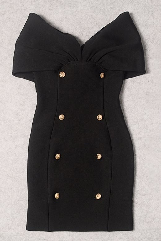Tanya Bandage Mini Dress - Classic Black - Stylish black dress for special occasions | Buy Online