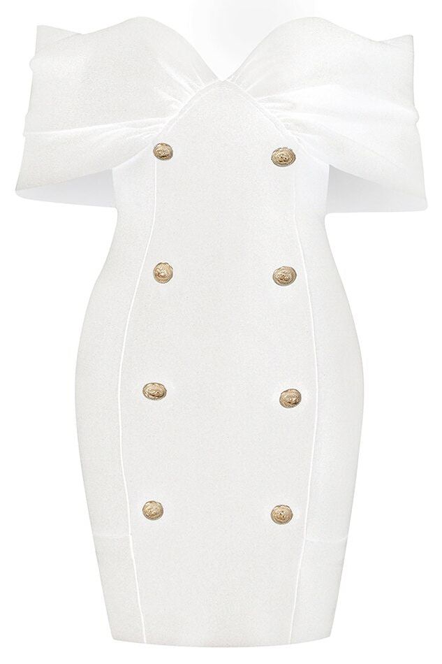 Shop  white dress - Perfect for special occasions | Tanya Bandage Mini Dress - White Pearl