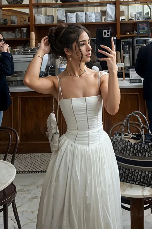 Shop  white dress - Perfect for special occasions | Tasmin Midi Dress - White Pearl