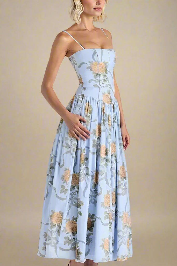 Tasmin Midi Dress - Sky Blue - Stylish blue dress for special occasions | Buy Online