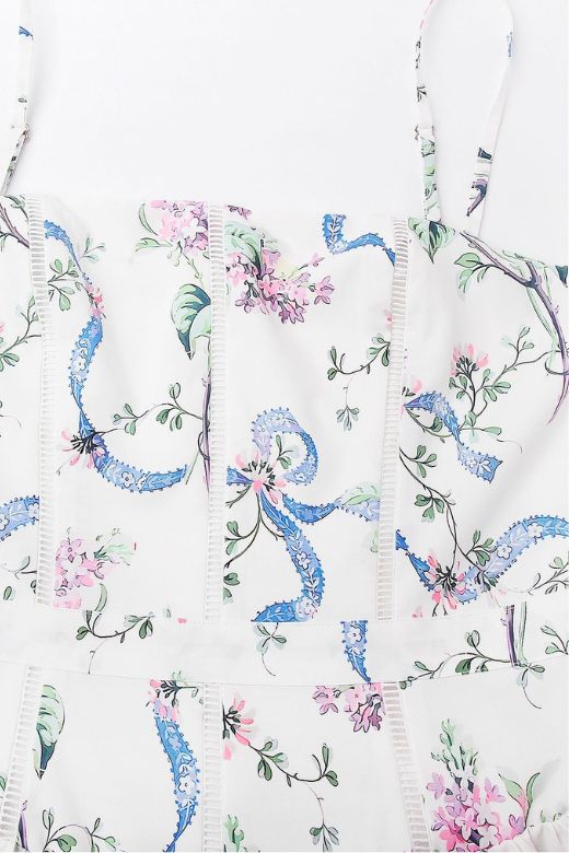 Tasmin Midi Dress - White Floral - Stylish white dress for special occasions | Buy Online