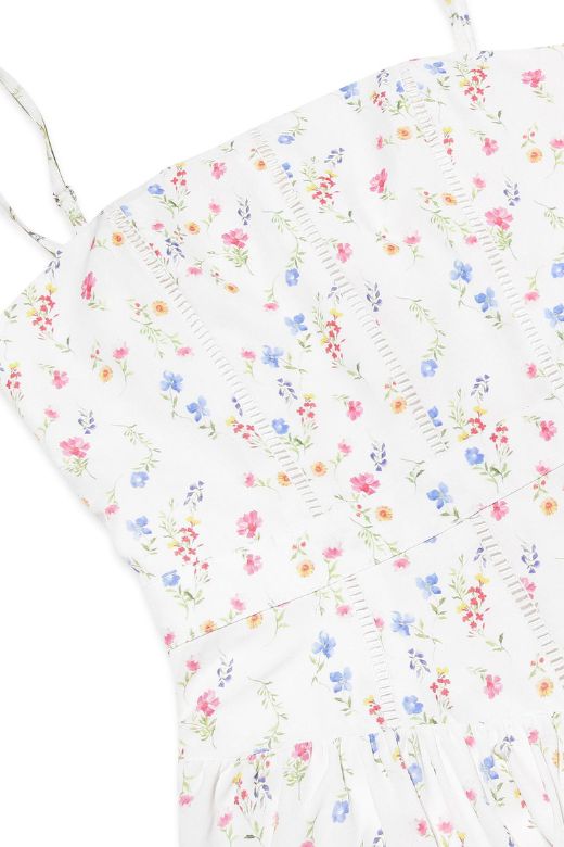 Tasmin Midi Dress - White Print - Stylish white dress for special occasions | Buy Online