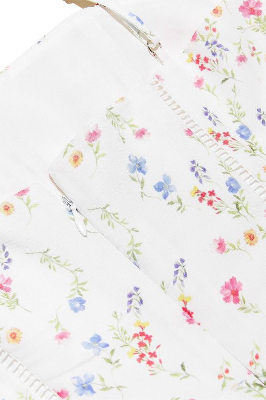 Tasmin Midi Dress - White Print - Stylish white dress for special occasions | Buy Online