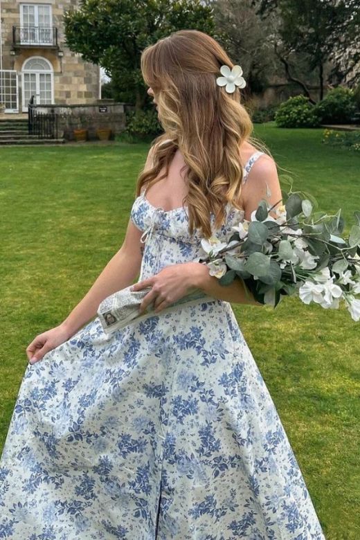 Taylor Day Midi Dress - Azure Blue - Stylish blue dress for special occasions | Buy Online