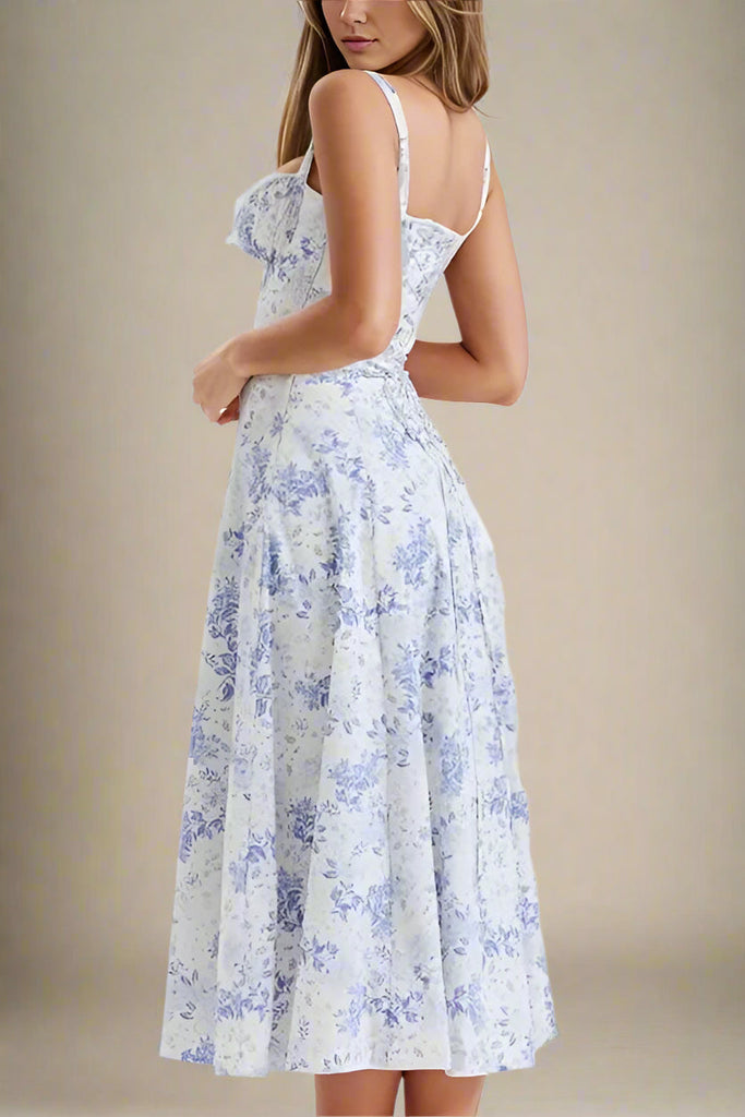 Stylish blue dress | Taylor Day Midi Dress - Azure Blue - Ideal for special occasions