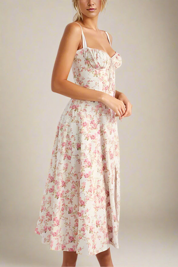 Taylor Day Midi Dress - Coral Red - Stylish red dress for special occasions | Buy Online