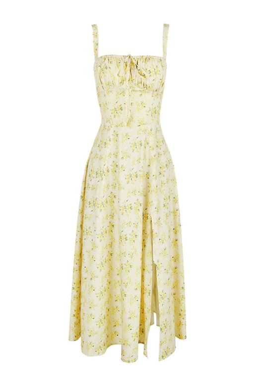 Stylish yellow dress | Taylor Day Midi Dress - Daffodil Yellow - Ideal for special occasions