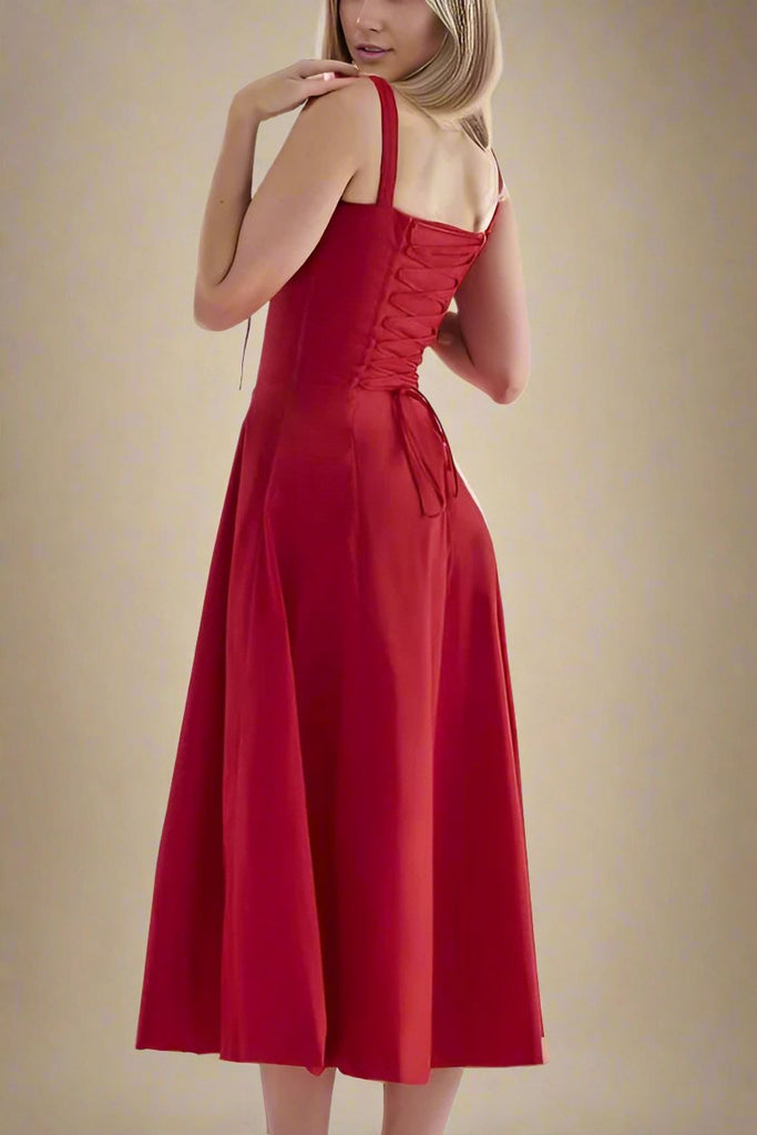 Taylor Day Midi Dress - Lipstick Red - Stylish red dress for special occasions | Buy Online