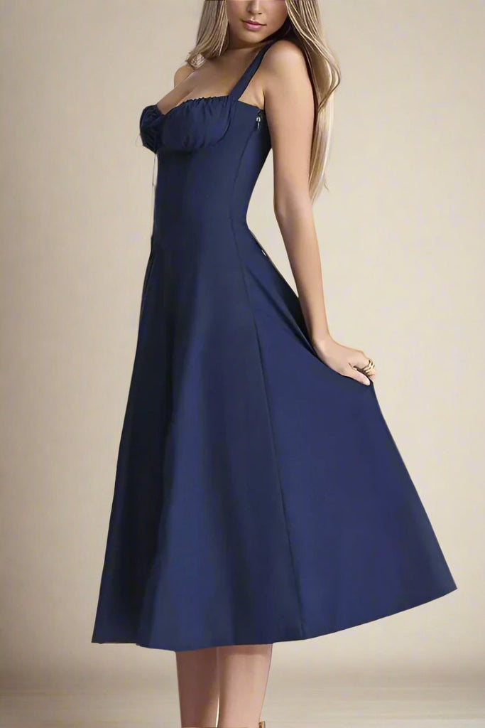 Taylor Day Midi Dress - Navy Blue - Stylish blue dress for special occasions | Buy Online
