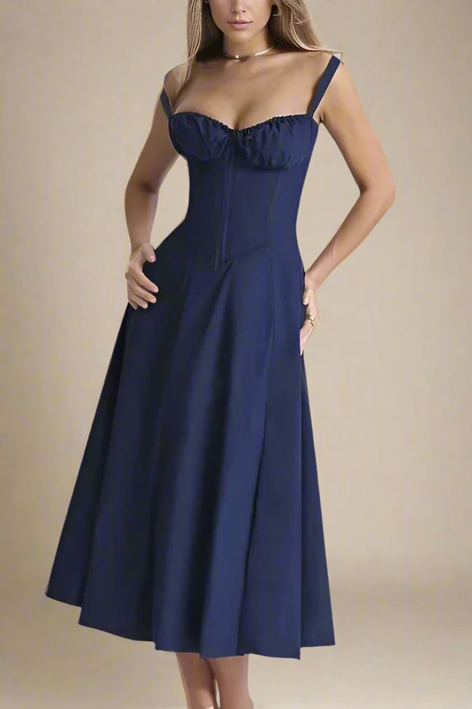 Shop  blue dress - Perfect for special occasions | Taylor Day Midi Dress - Navy Blue