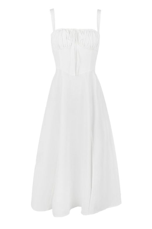 Stylish white dress | Taylor Day Midi Dress - White Pearl - Ideal for special occasions