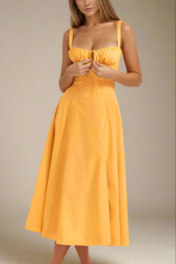 Shop  orange dress - Perfect for special occasions | Taylor Day Midi Dress - Pumpkin Orange