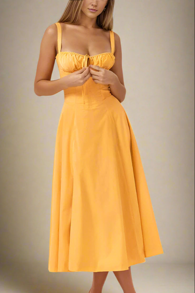 Shop  orange dress - Perfect for special occasions | Taylor Day Midi Dress - Pumpkin Orange