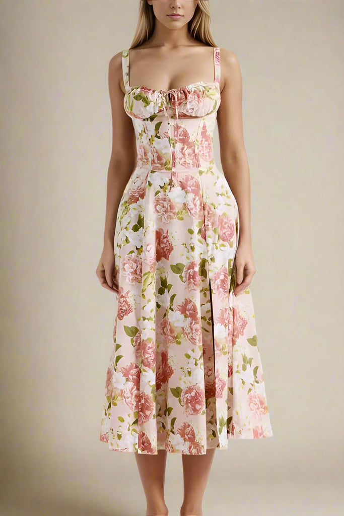 Taylor Day Midi Dress - Salmon Pink - Stylish pink dress for special occasions | Buy Online