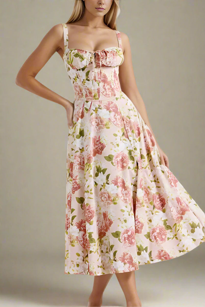 Taylor Day Midi Dress - Salmon Pink - Stylish pink dress for special occasions | Buy Online