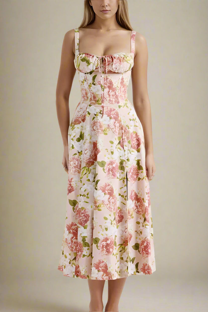 Taylor Day Midi Dress - Salmon Pink - Stylish pink dress for special occasions | Buy Online