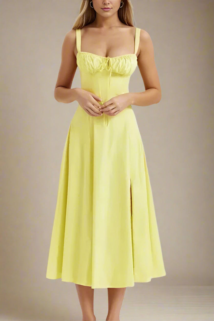 Taylor Day Midi Dress - Sun Yellow - Stylish yellow dress for special occasions | Buy Online