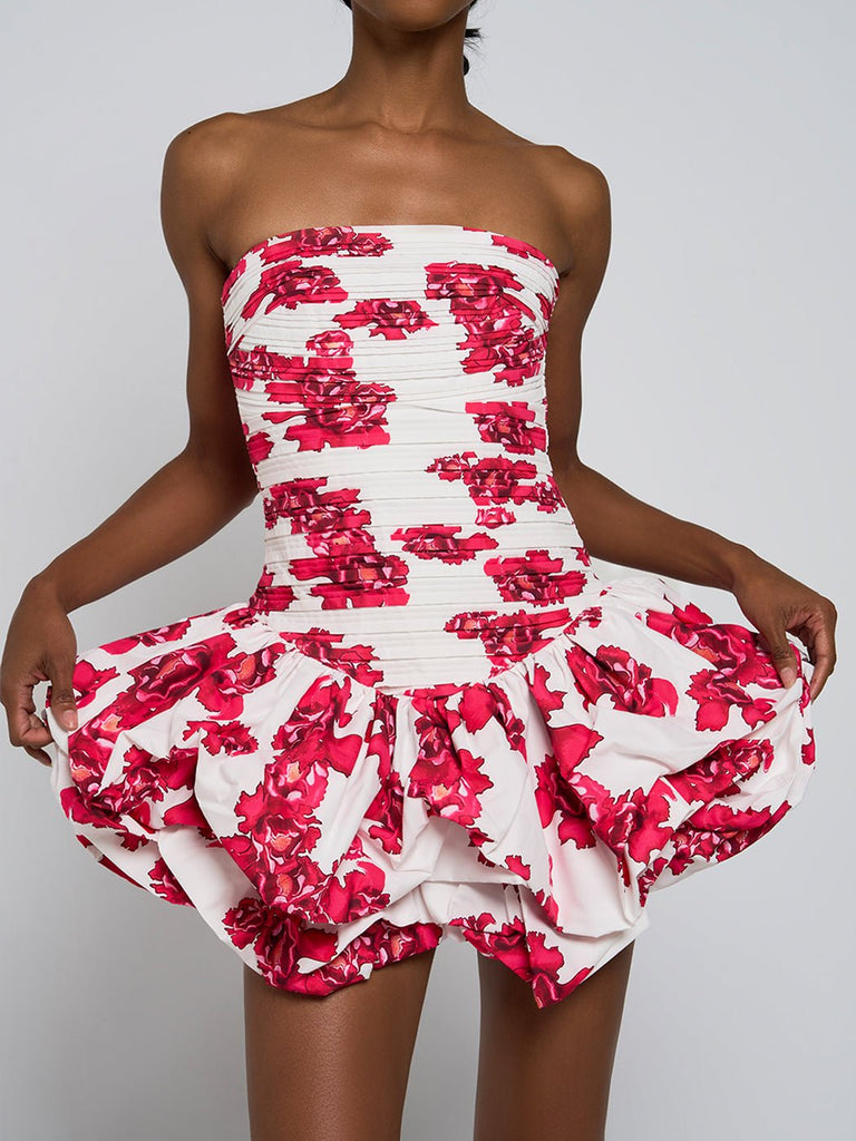 Stylish beautiful dress | Valery Strapless Floral Mini Dress - Ideal for special occasions