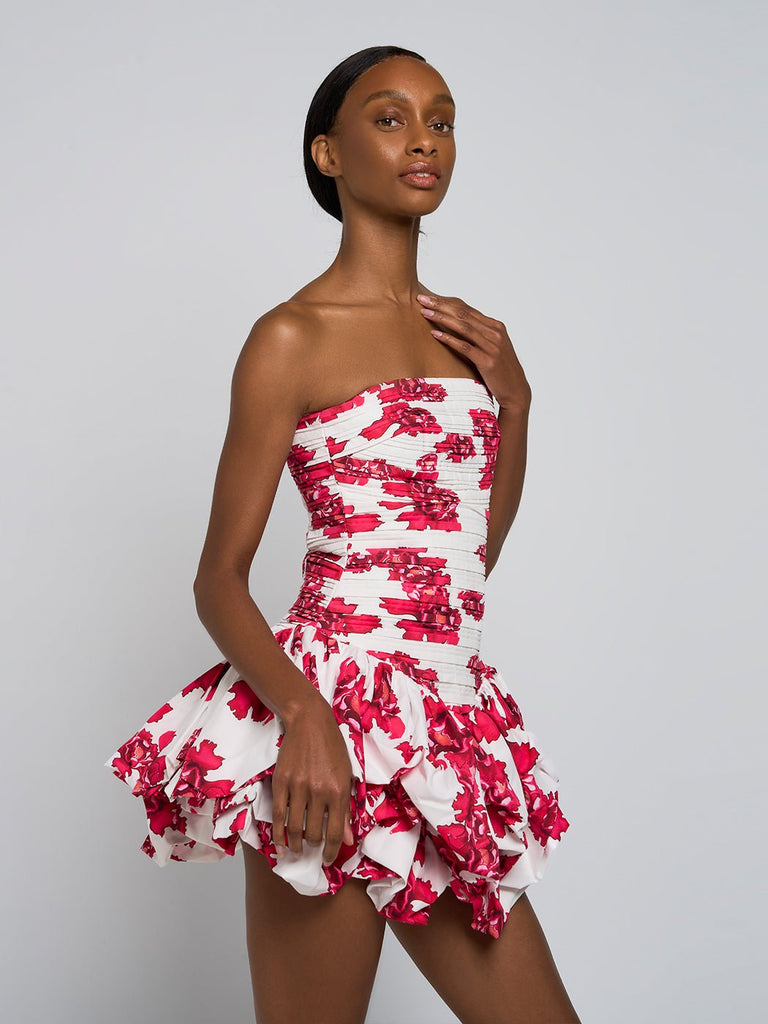 Valery Strapless Floral Mini Dress - Stylish beautiful dress for special occasions | Buy Online
