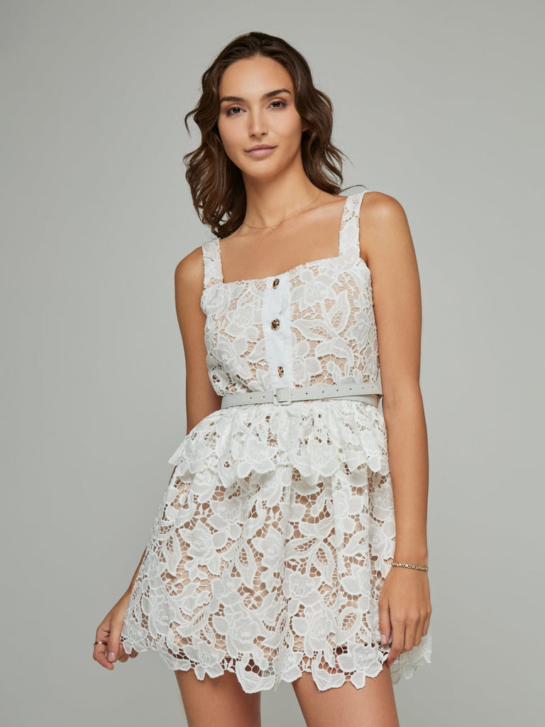 Velma Peplum Strapped Lace Mini Dress - Stylish beautiful dress for special occasions | Buy Online