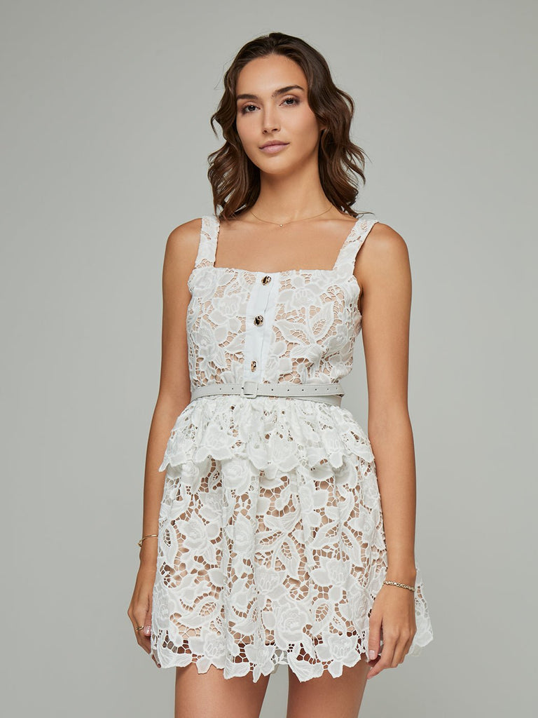Stylish beautiful dress | Velma Peplum Strapped Lace Mini Dress - Ideal for special occasions