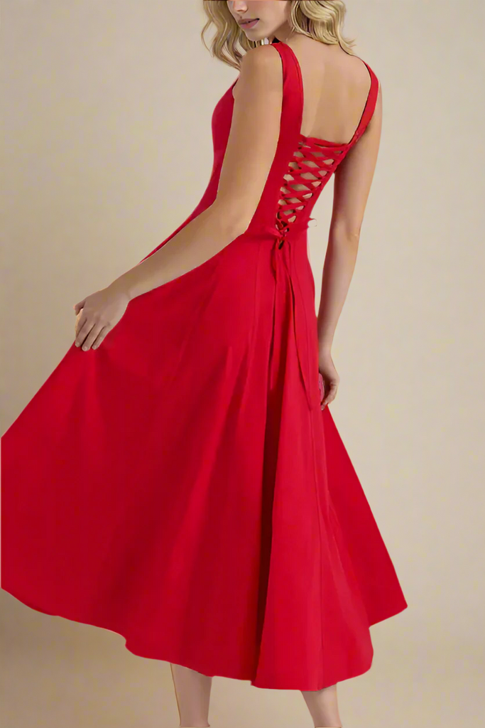 Shop  red dress - Perfect for special occasions | Willa Midi Dress - Lipstick Red