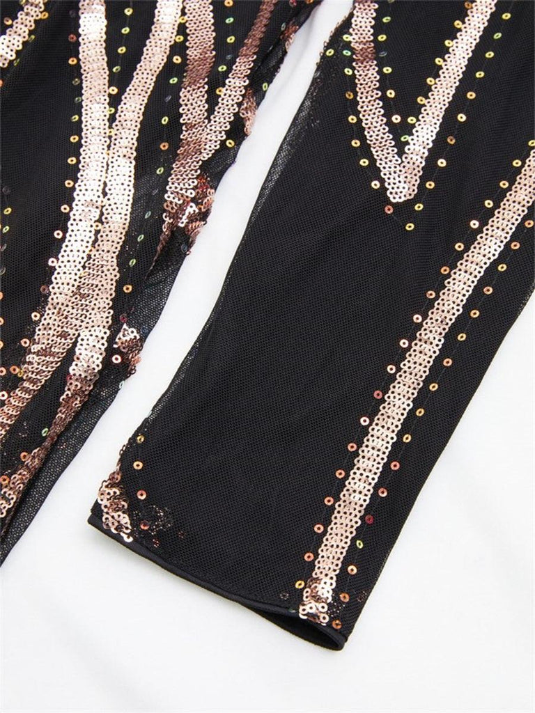 Shop  black dress - Perfect for special occasions | A-Line Long Sleeve Sequin Black Dress