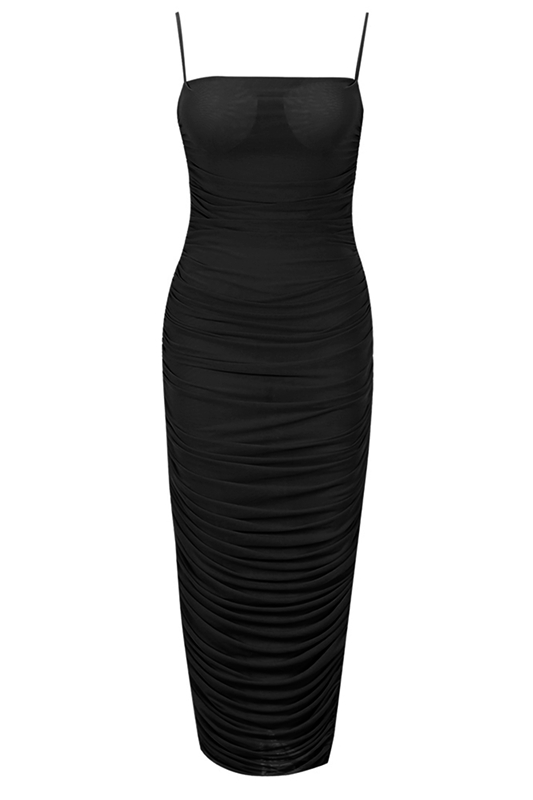 Shop  black dress - Perfect for special occasions | Zoe Bodycon Wrap Maxi Dress - Classic Black