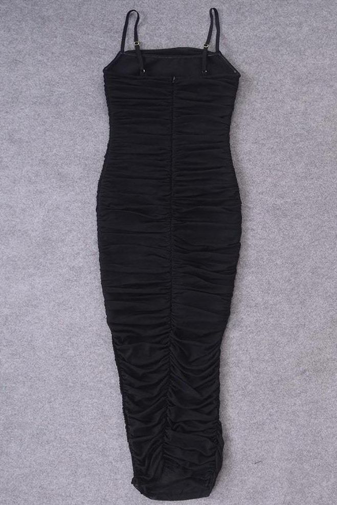 Zoe Bodycon Wrap Maxi Dress - Classic Black - Stylish black dress for special occasions | Buy Online