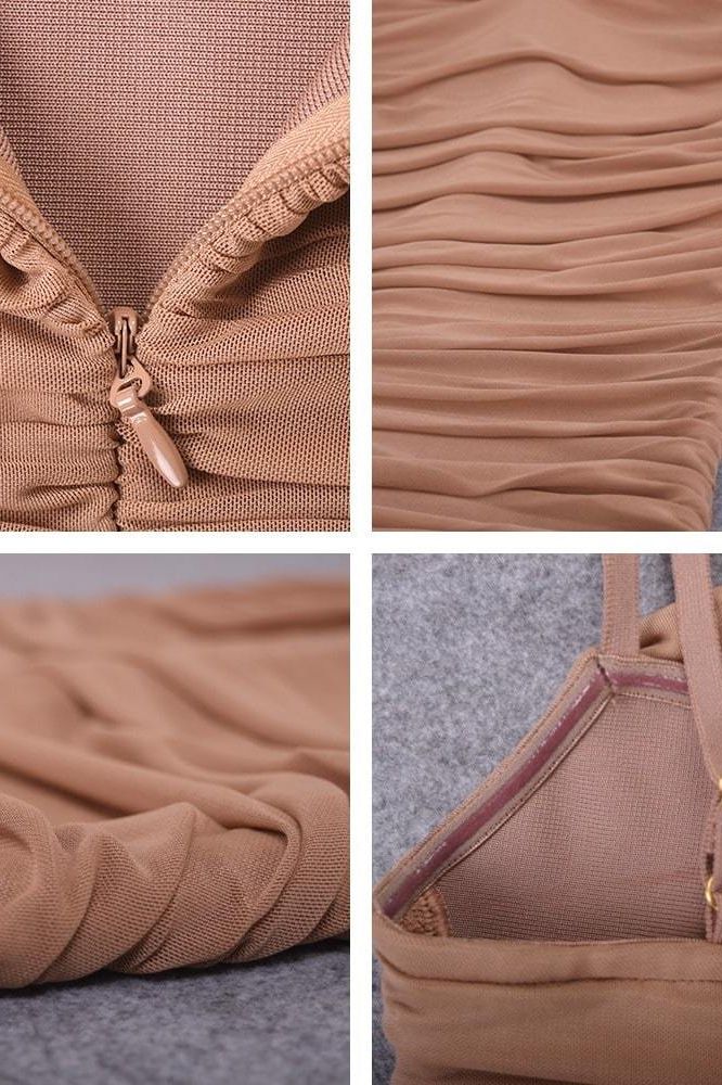 Shop  brown dress - Perfect for special occasions | Zoe Bodycon Wrap Maxi Dress - Tan Brown